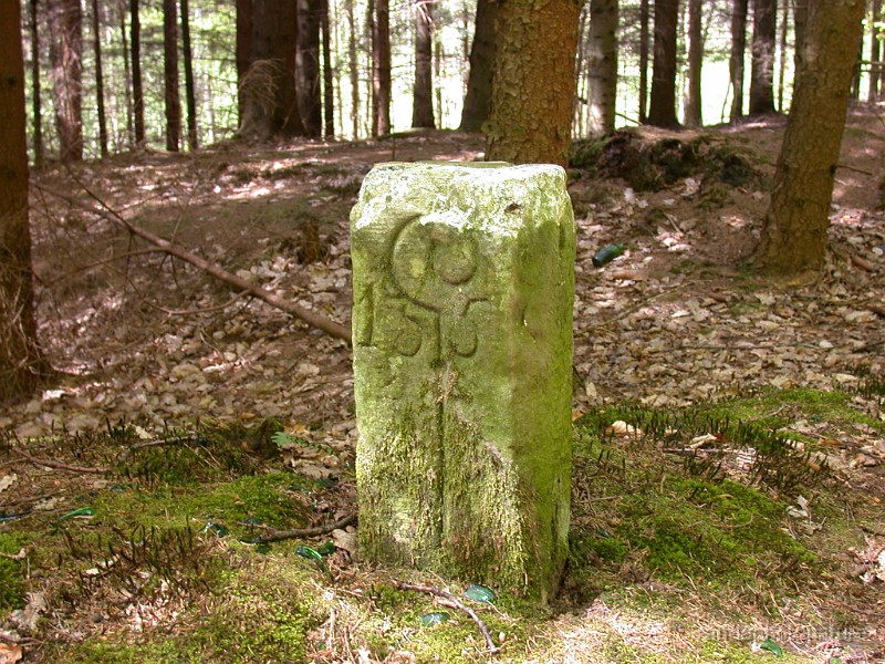 DSCN4524.JPG - Borne avec armoires de l'abbaye de Marmoutier